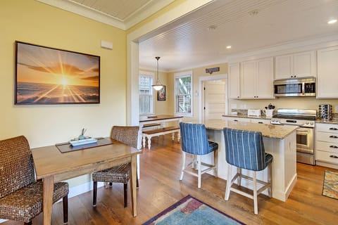 Play games or get some work done at the small table off the kitchen