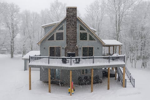 Chalet Style Home with Two Sided Fireplace and Large