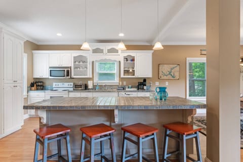 Kitchen counter for everyone to gather around.