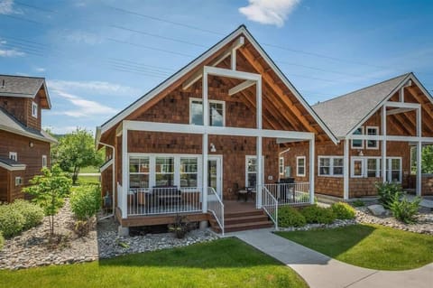 Deck and front door of bungalow