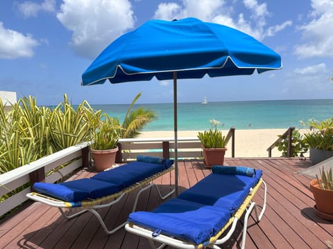 Private deck on the beach