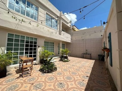 Building exterior and entrance courtyard