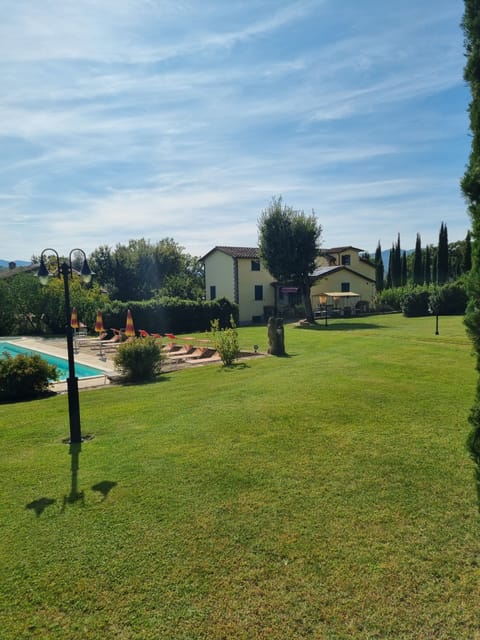 View of the enclosed garden and swimming pool