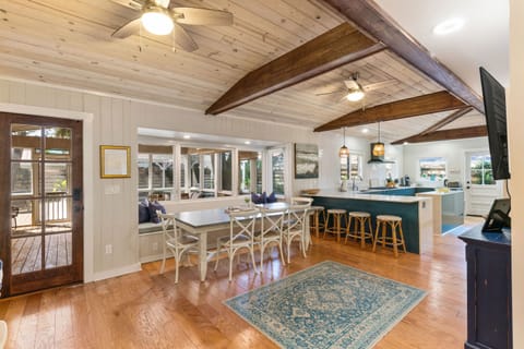 Kitchen and dining are