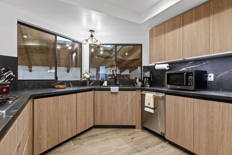 Kitchen stocked with essentials.