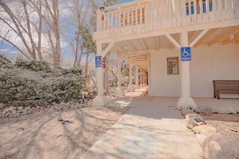 Accessible parking spots.