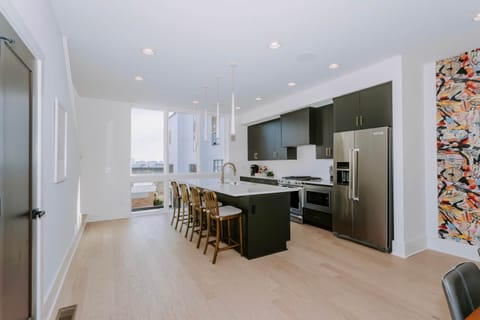 A bright and airy kitchen space designed for gatherings