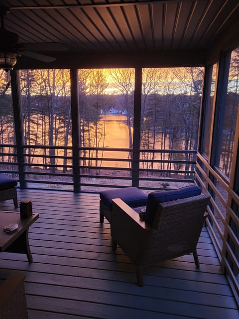 Sunset View from Large Screened Deck