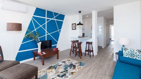 A beautifully decorated living room with A/C and cable TV #comfy #relax #portugal #pt #lisbon