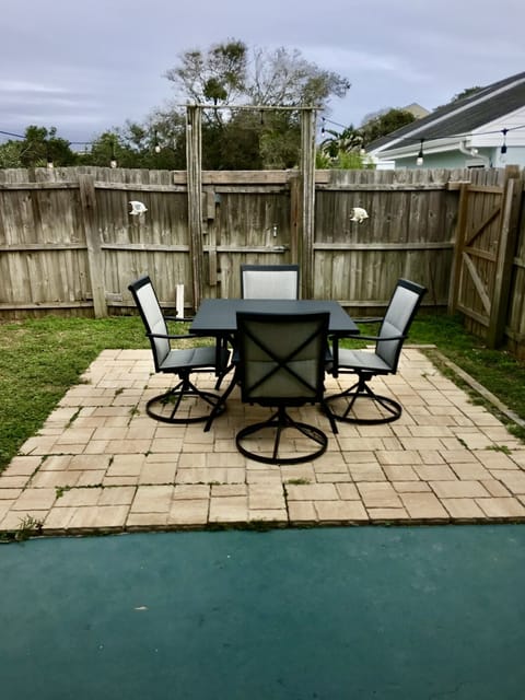 Fully fenced backyard.
