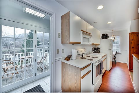 Kitchen with Outdoor Bistro set Overlooking River