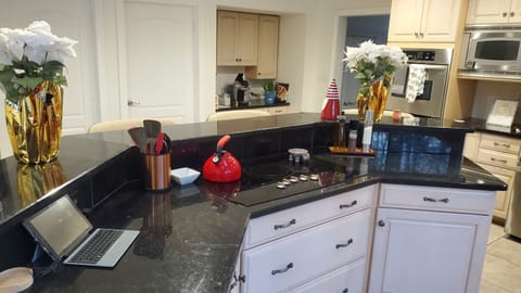 Kitchen Stove and island perfect for entertaining.  