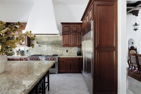 Kitchen with Wolf Range and Sub Zero Refrigerator 