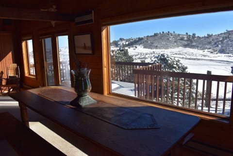 Dining Room and Office area overlooking deck and stunning 180 degree views