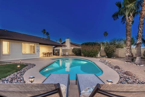 Large Private yard with heated pool