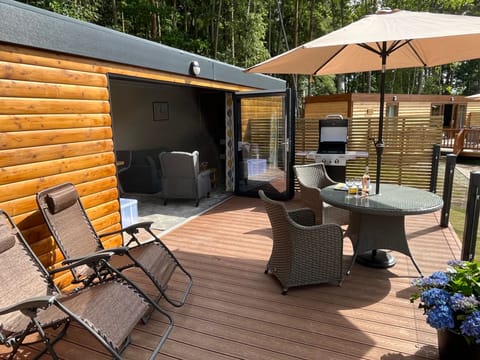 Patio with bi fold door open