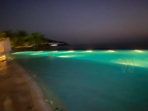 Infinity pool at night