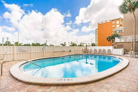 Enjoy swimming in the property's on-site pool.