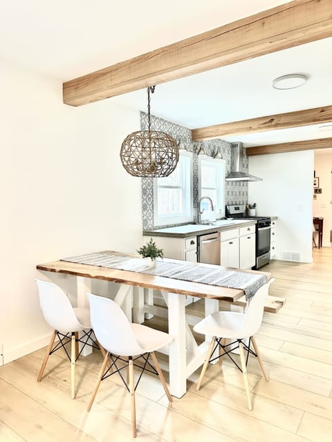 Dining table located in the heart of the home