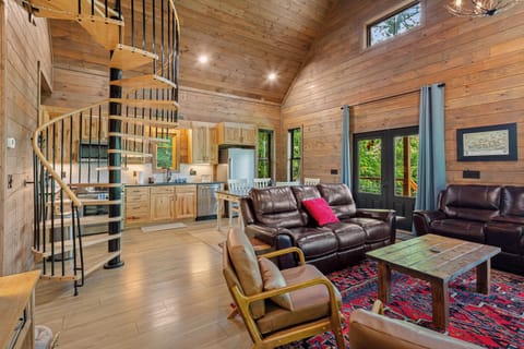 Dine with views of the trees and mountains right outside your door.