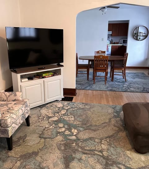 Smart TV in living room with streaming.