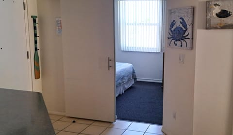 Privacy "barn door" to guest bedroom