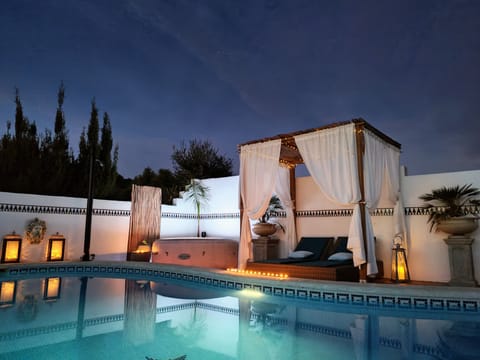 Pool Terrace with Hot Tub, Cabana Daybed and Private Pool 