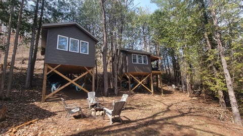 Cabin #2 Firepit area with cabin #1 in the background