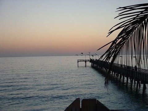 Nearby beach with pier to fish about a minute by car or short walk