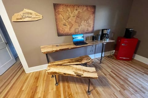 Upstairs coffee and work station