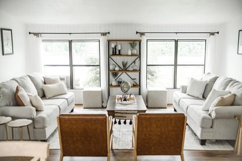 Stylish living room to relax & enjoy the company. The couch on the right is a pull out bed.