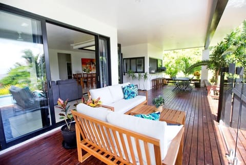Balcony looking out to pool