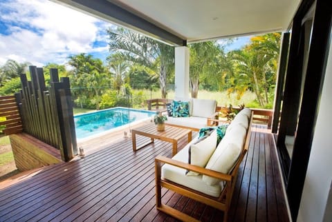 Balcony looking out to pool