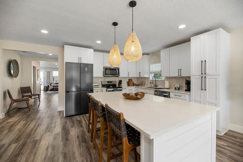Fully stocked chef's kitchen with plenty of prep space