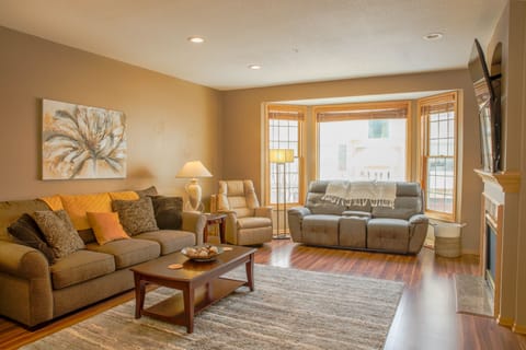 Living room with dual TV setup 