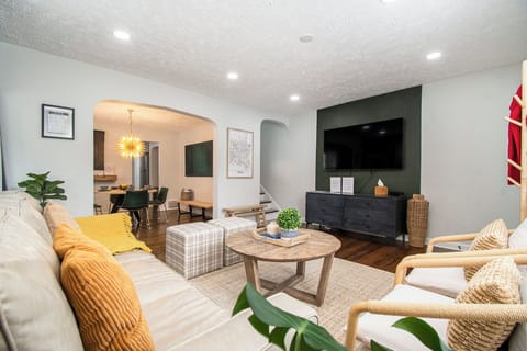 Our smart 65" TV offers Peacock, Tubi & local channels.