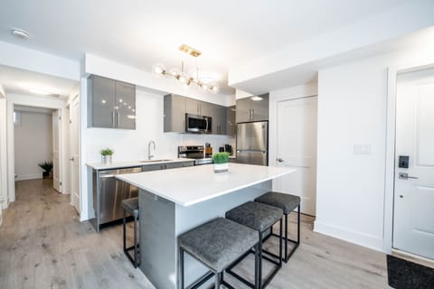 A fully equipped kitchen with at home amenities.