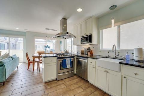 Living area on second floor with fire place