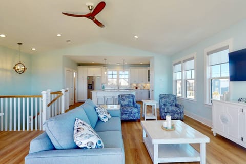 Stylish beach theme in the main living area