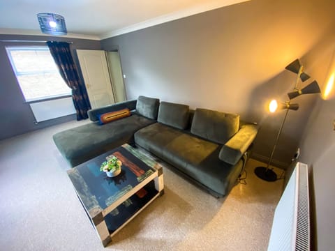 The living room is spacious and bright.