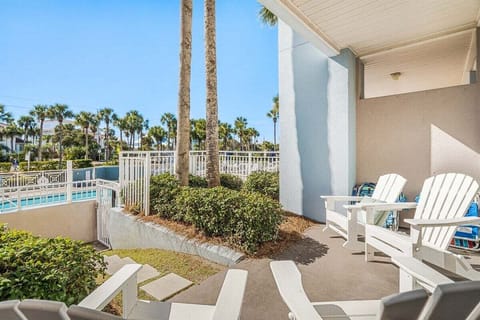 Walk out from the living room directly to the pool