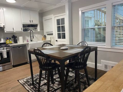 Fully renovated, open kitchen plan, stocked kitchen with new appliances. 