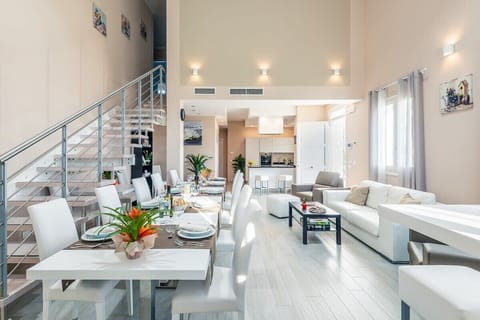 Open plan living, dining and kitchen area