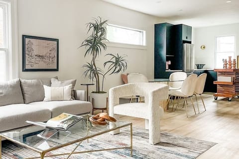 Relax in our chic living space that offers comfort and style while you unwind. 