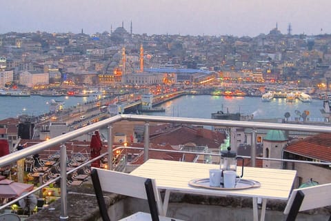 Gorgeous views from the communal roof-top terrace.