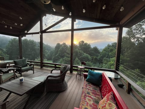 Watching the sunrise from the porch