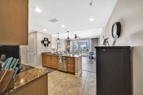 The fully equipped kitchen features granite countertops, stainless-steel appliances, and has everything you need to prepare meals for family and friends.