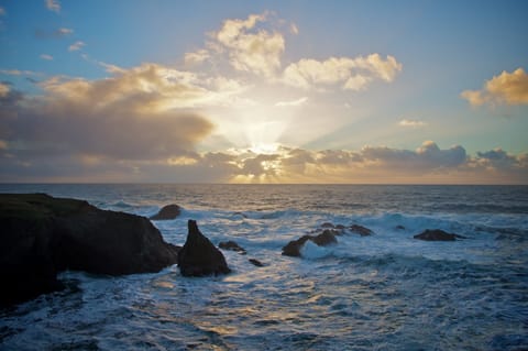 Sunset from the bay window or the private patio
