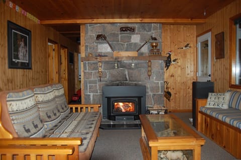 Living room with fireplace.