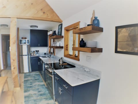 Open, functional kitchen.  